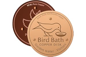 GZGRYTRC 2PCS Bird Bath Copper Disk, Copper Bird Bath Disc for Garden, Safe Bird Bath Cleaner, Bird Bath Purification Disk, Copper Disc for Bird Bath Maintenance
