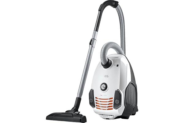AEG VX6-2-IW-5 Aspirateur avec Sac Classe d'efficacité énergétique A 800 W + 5 Sacs de Poussière Supplémentaires (certifié et reconditionné), Blanc glace, 800W
