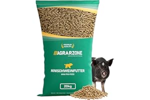 Agrarzone Mini nourriture pour porcs 20 kg – Nourriture pour porcs miniatures, cochons nains et teacup – 100 % sans OGM et nettoyée plusieurs fois