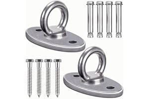 SELEWARE Soporte de montaje en techo de pared de 1000 lb de capacidad para kit de suspensión para columpio de yoga, hardware para colgar para cuerdas de batalla, accesorios de gimnasio