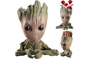 MaibaoteMbt Groot Flower Pot, Decoración del Groot Acuario, Groot Maceta para Suculentas, Groot Maceta con Orificio de Drenaje, Baby Groot Maceta, para Deco del Acuario/Decoración de Escritorio (M1)