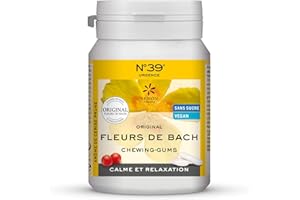 LEMON PHARMA Fleurs de Bach Chewing-Gums N°39® Urgence, Calme & Relaxation, Goût Prune-Cerise
