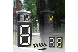 TINYOUTH Solarna tabliczka LED z numerem domu, tabliczki z numerami drzwi, numerami domu, tablica z lampami solarnymi, 8 trybów oświetlenia, wodoszczelność IP65, do użytku na zewnątrz, "zrób to sam"