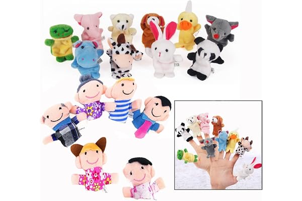 Xrten 16 Pièces Marionnettes à Doigts Noel, Marionnettes à Doigts Bebe Marionnette à Doigt pour Les Enfants Mignon Douce en Velours