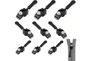 QUALDESN 9PCS Zipper Repair Kit Zipper Slider Replacement Zippers Set 3 Sizes Instant Zip Fixer Zips Extension & Fixing Zip Puller for Luggage, Backpacks, Jackets, Jeans, No Tools Needed