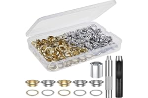 Vastar Trousse à œillets 100 Set Kit de Grommets Eyeletspour le cuir, la toile, la tente, l'auvent (1/2 Pouce)