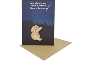 Woodland Mail Ich könnte mir keine bessere Mama wünschen - Geburtstagskarte für Mama oder Muttertagskarte mit Holzbären auf der Vorderseite.