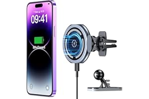OHLPRO für Magsafe Autohalterung mit Ladefunktion, Kabelloses Magnet Auto Handyhalter, Kompatibel mit 15W Magsafe Ladegerät Auto und iPhone14/14 Pro/14 Pro Max/13/13 Pro/13 Pro Max/12/12 Pro Max