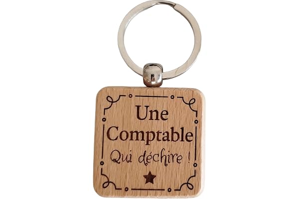 Porte-Clés en Bois Gravé Personnalisé - Cadeau Unique pour Collègue de Travail, Ami, Famille - Porte Clef Idéal pour Cadeau de Noël, Anniversaire