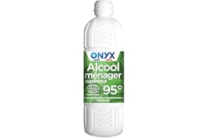Onyx - Alcool Ménager Supérieur 95° - Désinfectant - Nettoyant - Élimine les Bactéries et Microbes - Ecocert - 100% d'Ingrédients d'Origine Naturelle - Fabrication Française - 1L