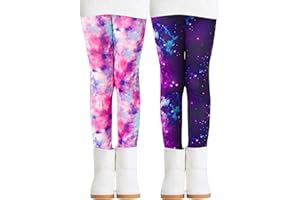 Adorel Leggins Térmicos Pantalones Forro Polar para Niñas Pack de 2