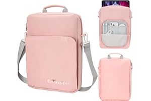 Crystalikes Housse Proctive avec bandoulière pour tablette de 13" – Compatible avec iPad Pro 11", 10e et 10,9", iPad 9/8/7e génération, Tab S8/S9 11" (rose)