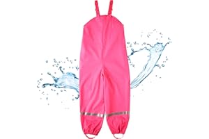 BMS® Regenhose für Kinder mit Latz, ideale Matschhose und Buddelhose, 100% wasserdicht, besonders hautfreundlich und weich Softskin, Oeko-Tex, strapazierfähig, langlebig für Mädchen, Jungen