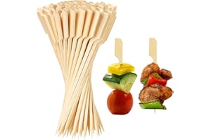HANIUTTY 200 Stück Spieße Fingerfood, 9cm Cocktailspieße Spiesse für Snacks Fingerfood Bambus Fingerfood Spieße Bambus-Holz-Paddelspieße für Cocktail, Vorspeisen, Obst, Sandwich, Grill, Snacks