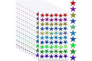 YuxianLB 1500 Stück Holografische Regenbogen-Aufkleber Mit Kleinen Sternen Metallische Sterne Mini-Aquarell-Aufkleber 10 Funkelnde Farben Kleine Sternaufkleber Belohnung Büro Zuhause Diy