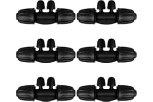 VooGenzek 6 Pezzi Connettore Tubo a 4-Vie da Giardino per Tubo 13/16 mm a 4/7 mm, Connettori a T con Spinato Irrigazione a Goccia, Adattatore per Irrigazione a Goccia, per Prato