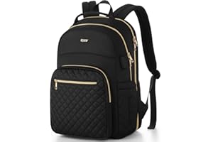 ‎RJEU Rucksack Damen,Laptop Rucksack 15,6 Zoll Schulrucksack für Universität Studium Lehrer Arbeit Reise,TSA Freundlich Handgepäck Rucksack,Schwarz