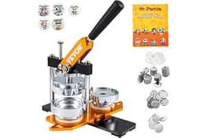 VEVOR Buttonmaschine 75 mm (3 Zoll) Badge Punch Press Kit, Kinder DIY Geschenke Knopfmachermaschine, Button Herstellung Abzeichen mit 500 STK. Button Teile & Kreisschneider & Zauberbuch