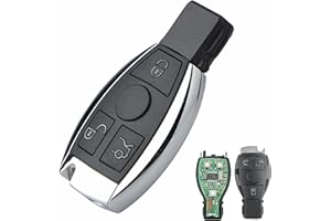 Heart Horse 3 botón Llave de Coche remota, Funda Llave Remoto para Mercedes, Remoto Carcasa Llave para B-en-z A B C E CLK SLK ML Class Mercedes W203 W210 W211 con 433Mhz BGA Chip NEC Blad