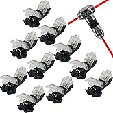 CTRICALVER Quick Splice Wire Connectors T Type 1 Pin Low Voltage Solderless Wire Terminals Parts for 20-22 Gauge Wire[Set of