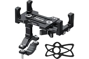 Tiakia Fahrrad Handyhalterung Aluminiumlegierung Motorrad Scooter Fahrrad Universal Handy Halterung Schnellspanner Outdoor Lenker Handy Halter Mit 360° Drehbarer Für 4,5-7,0 Zoll Smartphone