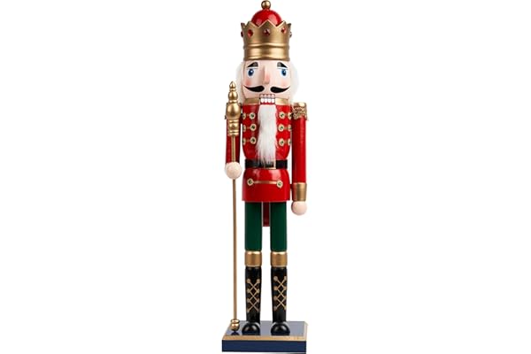 THE TWIDDLERS XL Jul Nötknäppare Soldat, Trä, Extra Stor 50cm - Klassisk Traditionell Juldekoration - Robust och Premiumkvalitet