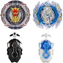 Netoke Gyros Toupie Gyros Turbo 4D Combinaison, avec Metal Fusion B-184 Lanceur, Jouets Classiques Cadeau,163+173-1