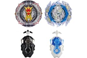 Netoke Gyros Toupie Gyros Turbo 4D Combinaison, avec Metal Fusion B-184 Lanceur, Jouets Classiques Enfants Cadeau，192+189