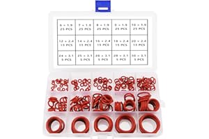 YIXISI 225 PCS 15 Sizes Red O-Rings Assortment Kit, Silicone Metric O-Rings, for Tap Plumbing Washer Seal & Auto Quick Repair
