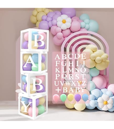 Culpitt Baby-Blöcke Cake Topper – 4-teiliges Set, Lebensmittelecht, In Pastellfarben, Für Babyparty, Taufe & 1. Geburtstag