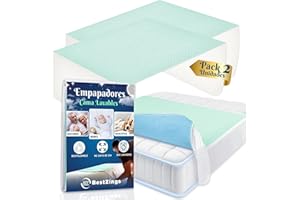 BestZings - Empapadores Cama Adultos Lavables - Protector colchon 90 - Empapadores 60x90 - Pipi Stop - Protector Cama - Cambiador desechable Bebe - Salvacamas (con alas 90x85 Pack 2)