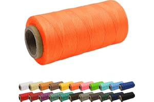 Uiopa 1mm x 260m Wachsfaden, 150D Flache Sattlergarn Ledergarn Gewachst, Leder Nähen Faden Gewachste Schnur für Lederhandwerk, Buchbinderei, Schuhreparatur, Schmuck