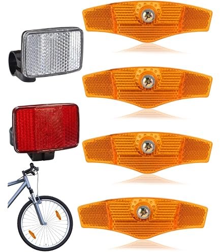 Kit 12 Catarifrangenti Per Bicicletta: Luci Anteriori (Bianco), Posteriori (Rosso) E Raggi Riflettenti (Occhi Di Gatto) - 3
