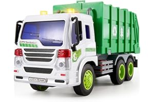 HERSITY Garbage Truck Bin Lorry Toys for 3+ Years Old Boys, Rubbish Trucks Dustcart Toy Cars with Lights and Sounds, Kids Gifts age 4 5 6 Children Girls