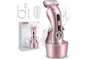 AKUNBEM Electric Razor for Women for Legs Bikini Trimmer Electric Shaver for Women Underarm Public Hairs Rechargeable Womens Shaver with Detachable Head Wet Dry Use Painless Cordless (Pink)
