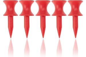 ECADDIE Red 32mm Plastic Castle Golf Tees (100 Pack)