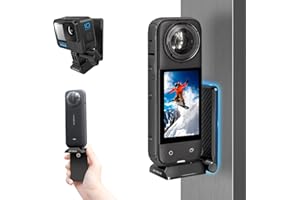 REYGEAK Support magnétique pour Insta360 X5, support de caméra en aluminium, support de direction magnétique avec double griffes pour GoPro 13/12/11/10/9/DJI Pocket 3/Action 5/4/3