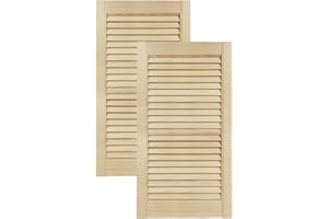 DecoMeister Mobili Porta Lamella Porte Pino Mobili Anteriore Pino Non Trattato Armadio Porta Armadio Aperto Lamelle 394x720 mm Confezione da 2 pezzi in legno massiccio a venatura naturale