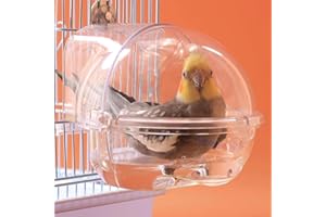 Taicols Accessoire de Cage à Oiseaux,Baignoire pour Oiseaux, Baignoire à Oiseaux,pour Cage,Boîte de Douche Transparente pour Perroquet,Baignoire pour Cage et Perroquet