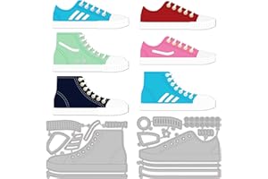 GLOBLELAND 2Set 16Pcs Canvas Shoes Cutting Dies for DIY Scrapbooking Metal Sports Shoes Die Cuts Embossing Stencils Template for Paper Card Making Decoration Album Craft Decor