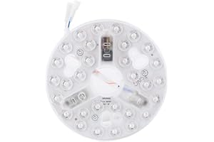 Dpofirs Ventilateur de Plafond de 5,3 Pouces Lumière LED, 3000K 4200K 6500K LED Retrofit Kit Remplacement, 15W 95 à 265V Panneau de Carte Lumineuse Ronde