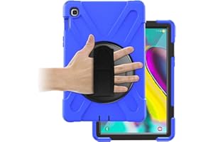 Gerutek Etui do Samsung Galaxy Tab S5e SM-T720/T725 10,5 cala 2019, wytrzymałe, odporne na wstrząsy, wytrzymałe etui z obrotowym stojakiem 360 i paskiem na rękę/pasek do noszenia, pokrowiec ochronny