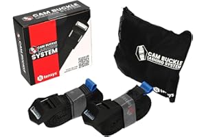 TENSYS 2 Pack Black Heavy-Duty Cam Buckle Straps