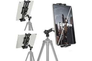 Cenawin Supporto Treppiede Tablet Treppiede Adattatore con Braccio Regolabile per Fotocamera Monopiede, Supporto Treppiede per iPad Pro iPad Air iPad Mini, 4,7–12,9" Tablet Smartphone