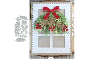 YEYERT Christmas Leaves Flower Metal Die Cuts,Christmas Leaf Pine Bowtie Card Cutting Dies Cut Stencils DIY Scrapbooking Photo Album Decorative Embossing Paper Card Making