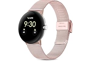 Issinlky Metallband kompatibel mit Google Pixel Watch, Mesh Edelstahl Metall Armband für Google Pixel Watch Männer Frauen