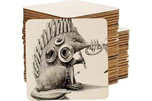 SINZAU Dischi di legno, 50 pezzi, quadrati di legno, per decorazioni, sottobicchieri, artigianato, dipingere, fai da te, 10 x 10 cm