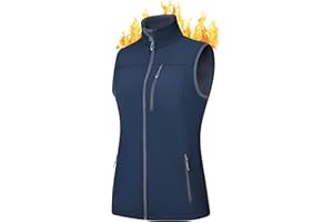BAYGE Damen Thermo Weste Ärmellose Fleeceweste Leicht Wasserdicht Winddicht Atmungsaktiv Luafwesten Stehkragen Softshell Weste mit Reißverschlusstaschen