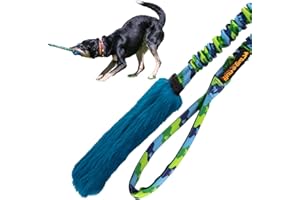 Tug-E-Nuff Dog Gear Bright Fauxtastic Durevole Bungee Tug Giocattolo per Cani | Per addestramento interattivo di cani | Giocattolo rimorchiatore elastico in pelliccia artificiale, 22,5 pollici