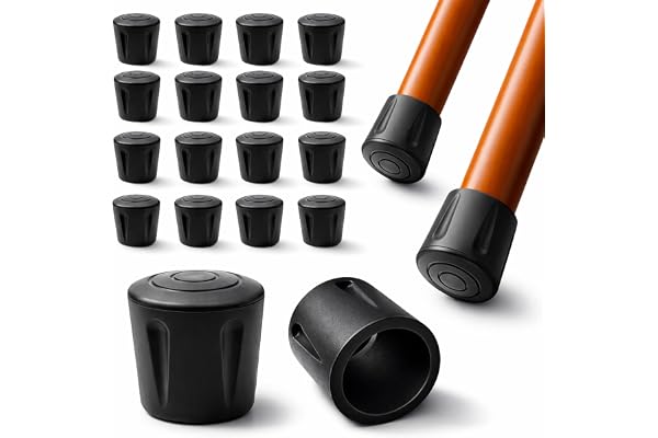 Ajile - 16 pcs - Protection Pied de Chaise et Table – Patins épais Antidérapants et Résistants - Embout à insérer - Protège Sols et Meubles - Tampon en Caoutchouc Noir Ø16 mm - Fabriqué en Europe